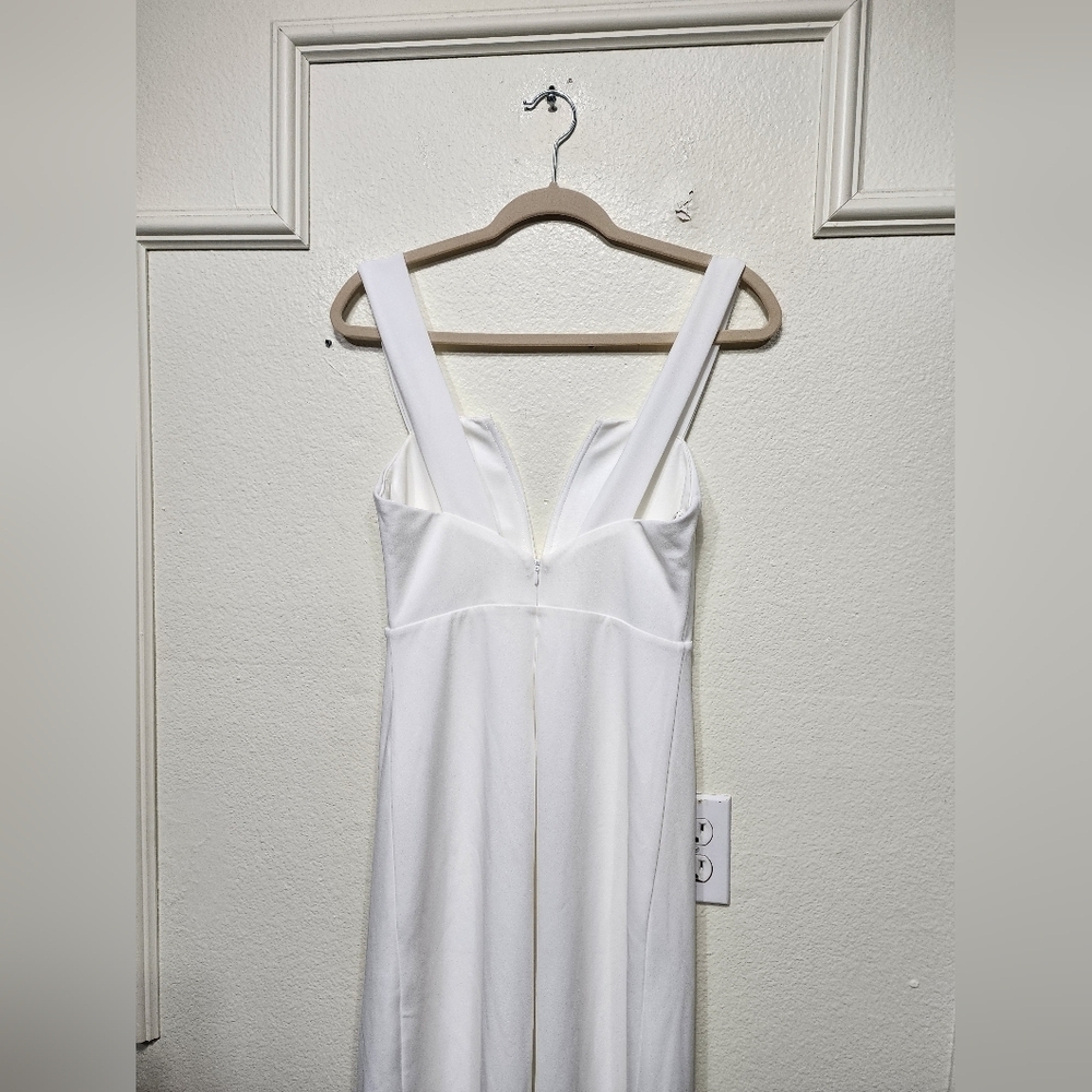 Lulus Daring Elegance White Sleeveless Mermaid Maxi Dress M Wedding Party Bridal - Picture 9 of 12